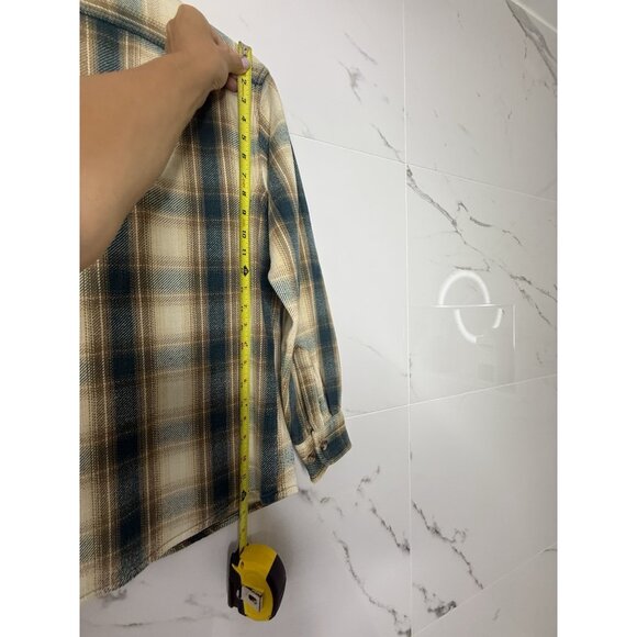 VTG Five Brother by Sapko Plaid Flannel Shirt Shacket Red M Lumberjack Cabincore - Picture 7 of 9